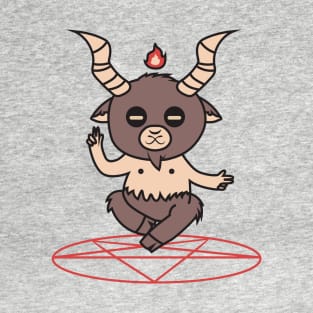 Cute Little Satan Goat over Pentigram T-Shirt